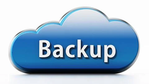 Cloud symbol with backup text. 3D illustration Cloud symbol with backup te... Stock Photos