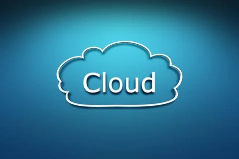 Cloud symbol A cloud symbol on the blue wall background Copyright: xZoonar... Stock Photos