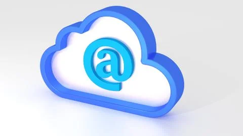 Cloud symbol with email symbol inside global communication Stock-Illustration