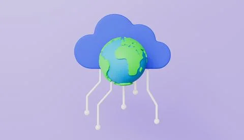 Cloud symbol, global data sharing, online database, transfer data information Illustrazione stock