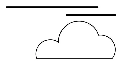 Cloud symbol with horizontal lines representing digital technology and conn.. Stock Illustration