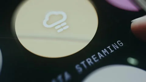 Cloud symbol with lines representing Data Streaming Stock Footage 334927169