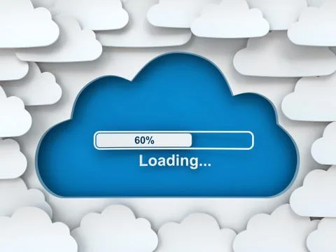 Cloud symbol with loading progress bar Stockillustratie