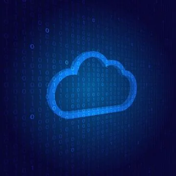 Cloud symbol network on a digital background. Stockillustratie