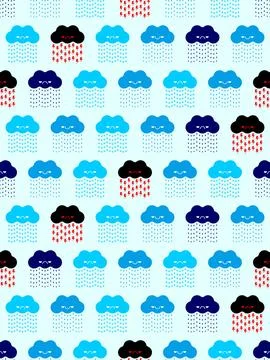 Cloud symbol pattern seamless. ornament Sign for weather for smartphone app.. Stock Illustration