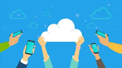 Cloud sync concept graphic motion Stock Footage 114748235