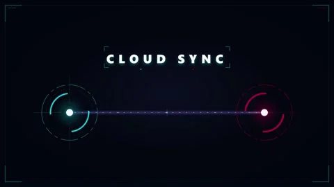 Cloud sync digital interface animation: data transfer and network connectiv.. Stock Footage 337558543