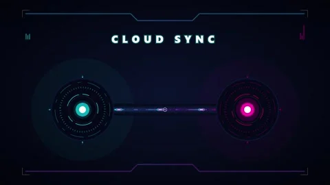 Cloud sync digital interface animation: data transfer and network connectiv.. Stock Footage 337558546