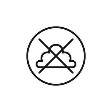 Cloud sync disable icon logo sign vector outline Stock Illustration