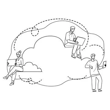 Cloud Sync Electronic Device With Storage Vector Stock Illustration