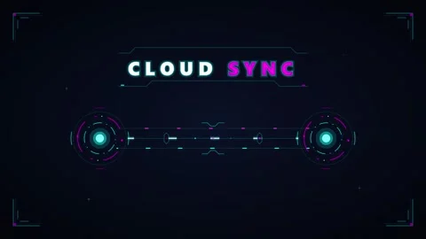 Cloud sync hud interface animation: futuristic digital data transfer and ne.. Stock Footage 337558575
