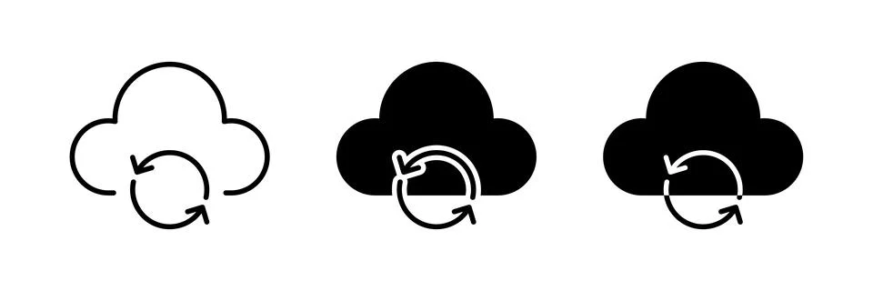 Cloud sync icon. Great for technology or data storage designs. Stock Illustration