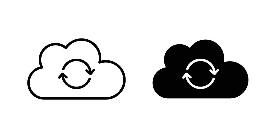 Cloud sync icon illustration. Pixel perfect vector graphics Stock Illustration