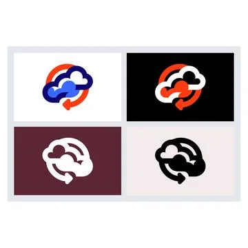 Cloud Sync Icon Set Vector Design Stock Illustration