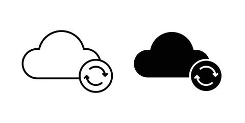 Cloud sync icon symbol. Flat Vector illustration Stock Illustration