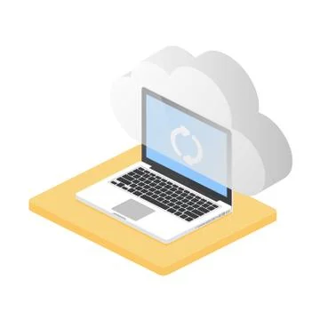 Cloud sync isometric vector illustration Illustrazione stock