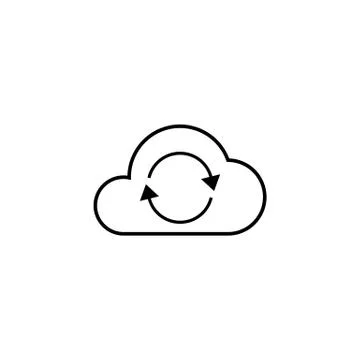 Cloud sync line icon Stock Illustration