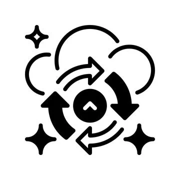 Cloud Sync Line Icon, Outline Symbol for Data Synchronization, Multi-Device.. Stock Illustration