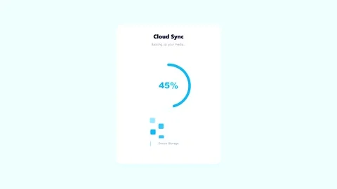 Cloud sync progress bar animation loading in 4K Stock Footage 346540130