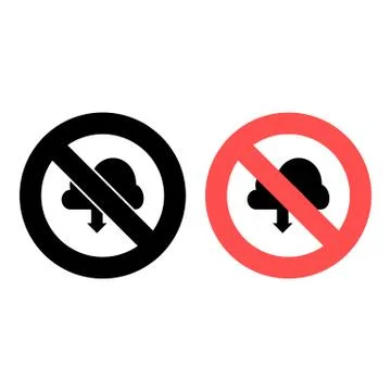 Cloud sync refresh ban, prohibition icon. Simple glyph vector oftechnology fo Stock Illustration