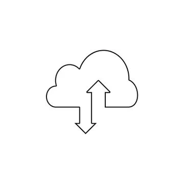 Cloud sync refresh icon. Simple outline vector of technology set for UI and U Illustrazione stock