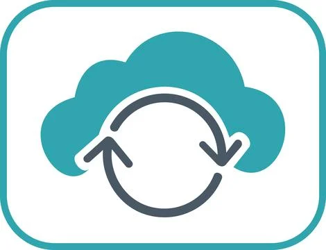 Cloud sync refresh rotation flat icon Stock Illustration