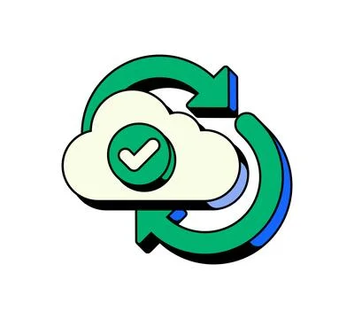 Cloud sync successful data confirmation UI overlay alert illustration Stock Illustration