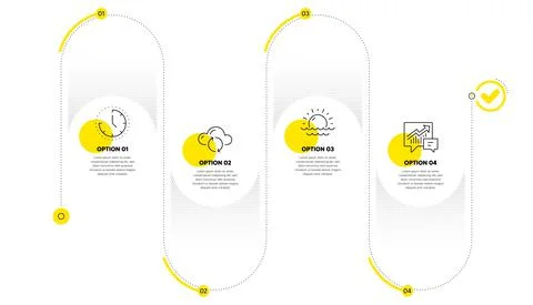 Cloud sync, Sunset and Time icons set. Accounting sign. Document storage, Sunny Stock Illustration