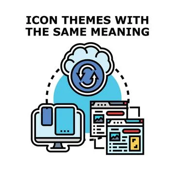 Cloud synchronization across devices maintaining consistent themes Stock Illustration
