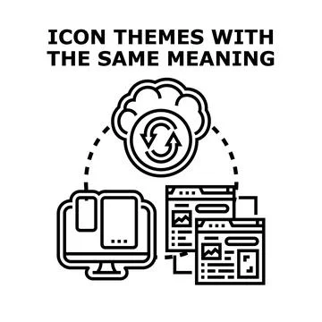 Cloud synchronization across devices maintaining consistent themes Stock Illustration