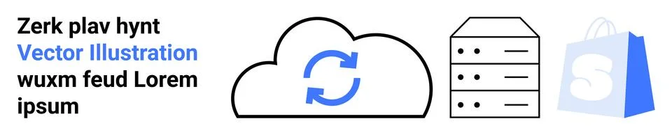 Cloud Synchronization and Data Storage with E-Commerce Integration 스톡 일러스트