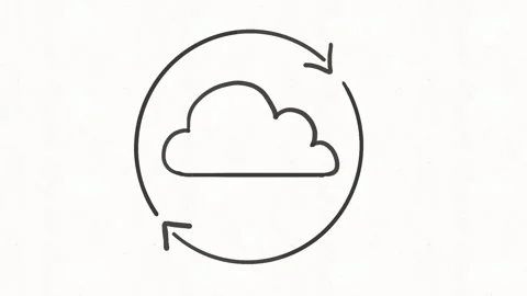 Cloud Synchronization and Data Sync Technology Animation Stock Footage 341863564