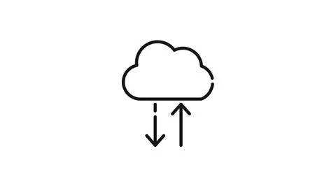 Cloud synchronization and data transfer icon Stockillustratie