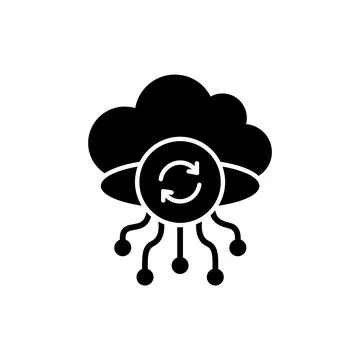 Cloud Synchronization and Network Flow Icon 스톡 일러스트