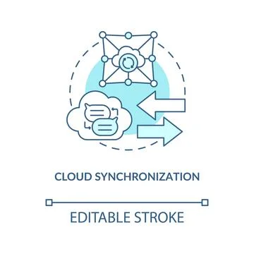 Cloud synchronization blue concept icon イラスト素材