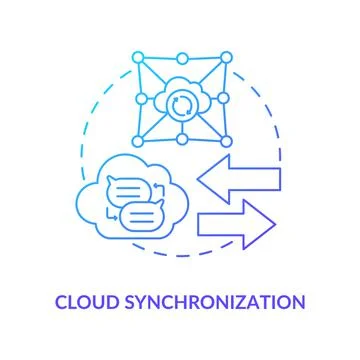 Cloud synchronization blue gradient concept icon Stock Illustration