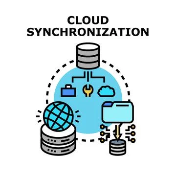 Cloud synchronization data storage transfer vector concept Stock Illustration