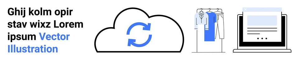 Cloud Synchronization with E-commerce Apparel and Online Document Management 스톡 일러스트