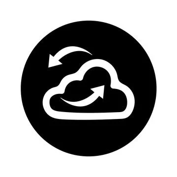 Cloud synchronization icon, black color Stock Illustration