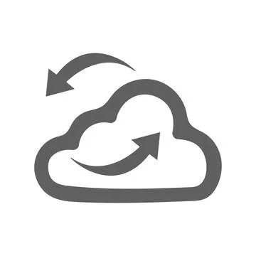 Cloud synchronization icon, gray vector イラスト素材