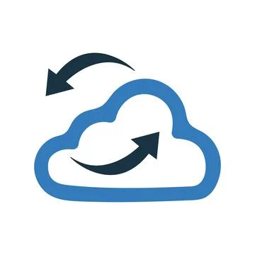 Cloud synchronization icon, vector graphics Illustrazione stock