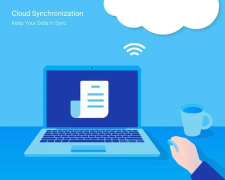 Cloud synchronization Stock Illustration