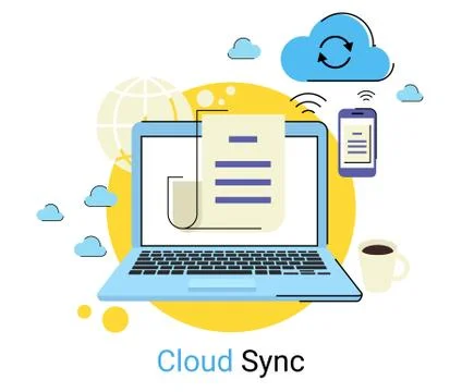 Cloud synchronization Stock Illustration