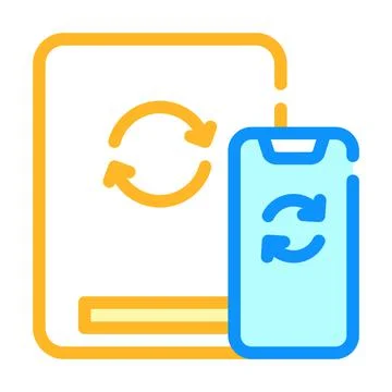 Cloud synchronization with phone color icon vector illustration 스톡 일러스트