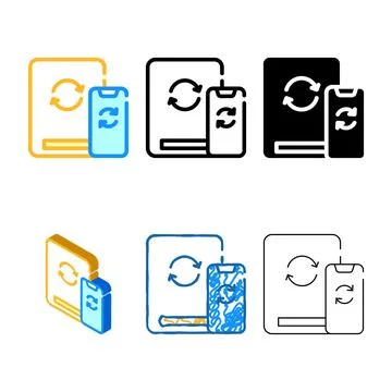 Cloud synchronization with phone color icon vector mix Stock Illustration