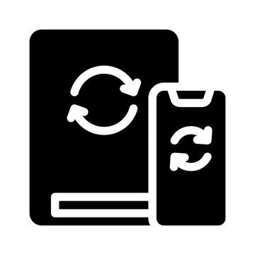 Cloud synchronization with phone glyph icon vector illustration 스톡 일러스트