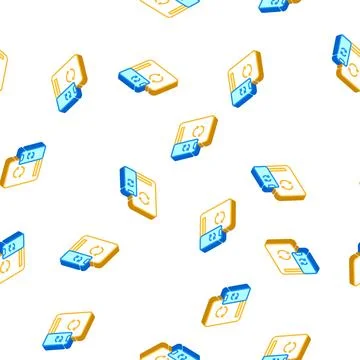 Cloud synchronization with phone isometric icon seamless pattern Stock Illustration