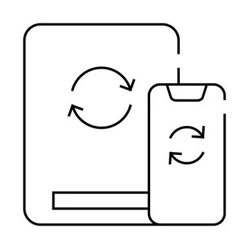 Cloud synchronization with phone line icon vector illustration Stock Illustration
