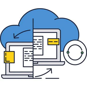Cloud synchronize icon content data syncing vector 스톡 일러스트