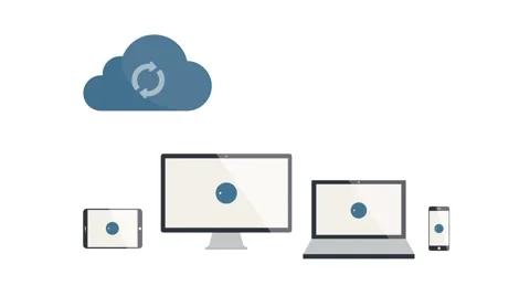 Cloud Syncing - Flat Design Stock Footage 45201675